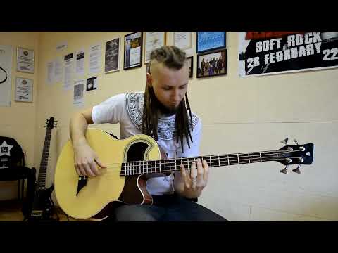 "Drifting" On Acoustic Bass - Andy Mckee Cover by Dmitry Lisenko