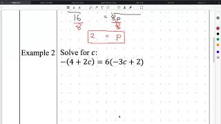 Algebra 1 Notes 2-5 Equations with Parenthesis