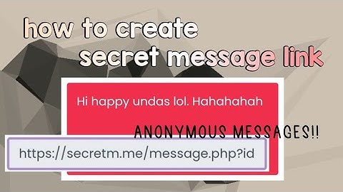 how to create secret message link • rpw things