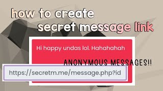 how to create secret message link • rpw things