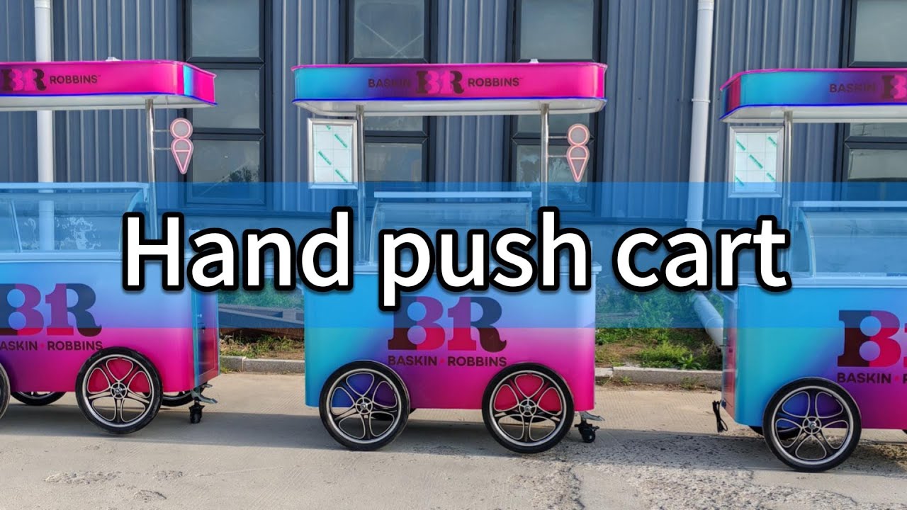 Hand Push Popsicle Ice Cream Cart