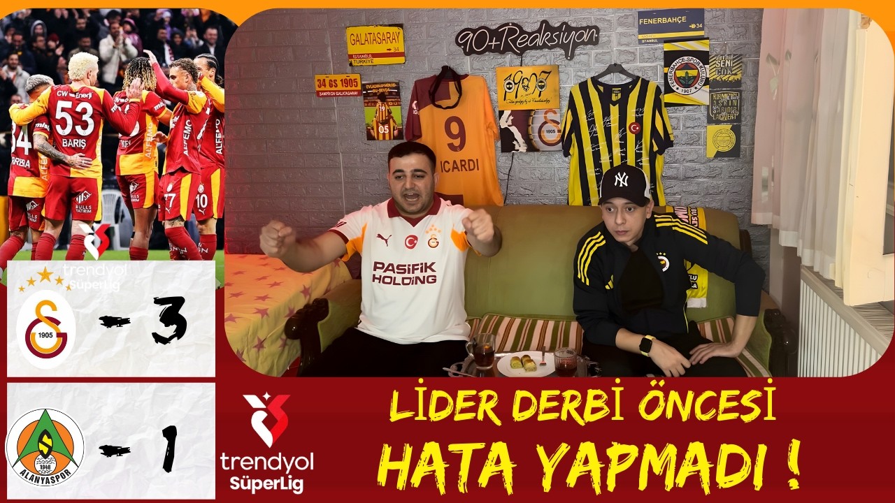 ASLAN DERBİ ÖNCESİNDE HATA YAPMIYOR !🟡🔴 I GALATASARAY 3 - 1 ALANYASPOR #trendyolsuperlig