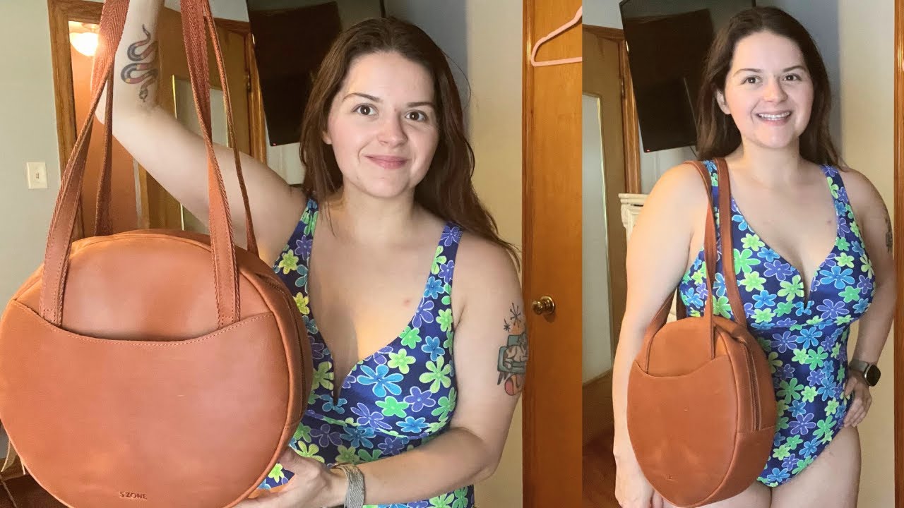 S-Zone Purse Round Large Cognac Leather Circle Crossbody Bag Amazon Purse Review!