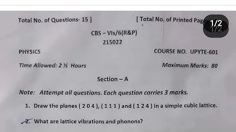 College Old Paper.  6th sem Desi  boy ......Physics.   Jammu University