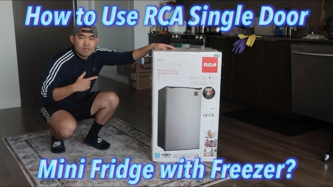 RCA 3.2 Cu Ft Compact Design Mini Fridge with Freezer, Black Stainless :  Unboxing & Set Up 