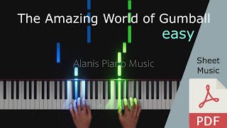 The Amazing World Of Gumball - Intro Theme Song Opening Easy - Piano Tutorial Sheet Music Pdf