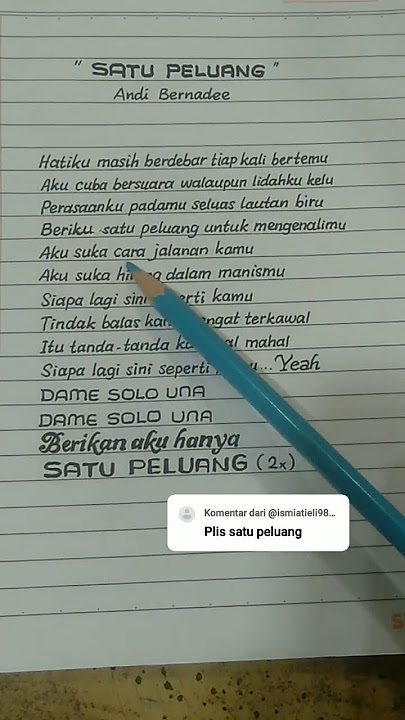 Satu Peluang|| Andi Bernadee (Lirik)