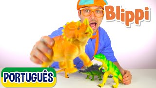 Aprenda Nomes de Dinossauros! | Blippi Português | Aprender Cores | Vídeos Educativos para Crianças
