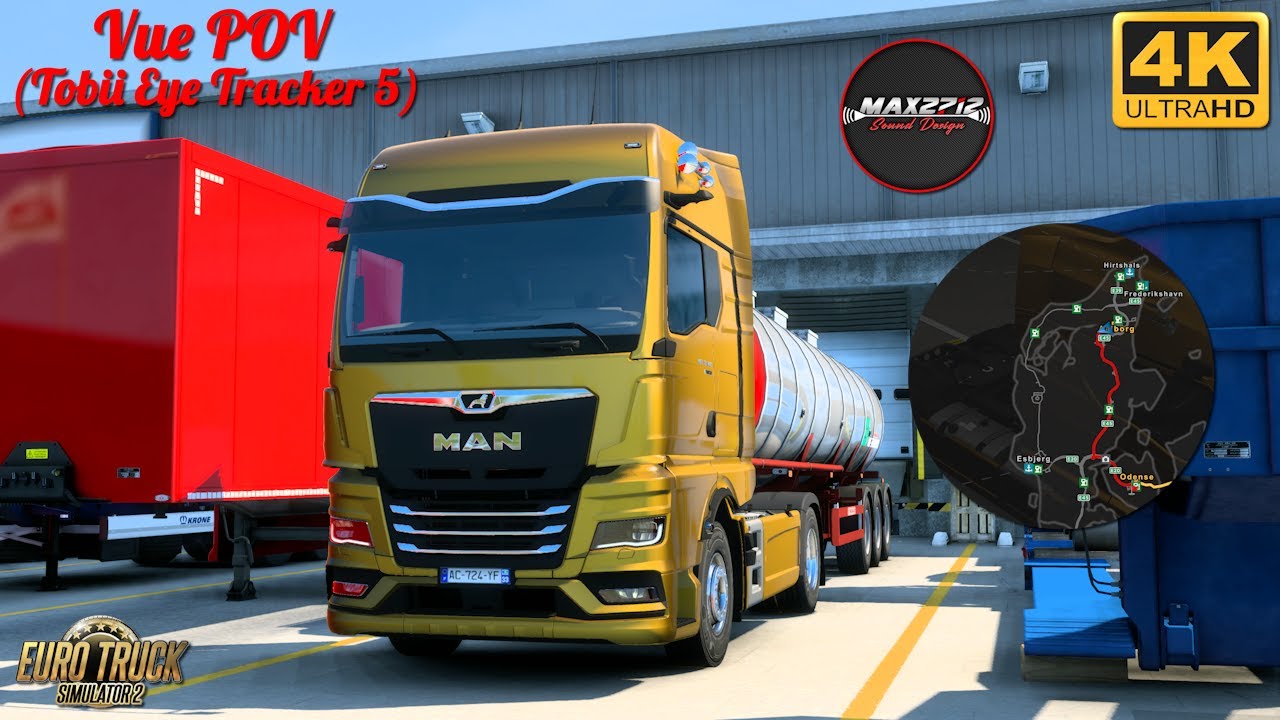 Aalborg - Odense | Tobii Eye Tracker 5 | Man TGX560 | Euro Truck Simulator 2 | Max2712 | 4K