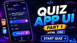 Build a Quiz App Step by Step | HTML CSS Quiz UI (Part 1)