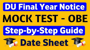 DU-SOL/REGULAR/NCWEB MOCK TEST AND OBE GUIDE||DU OBE STEP BY STEP GUIDELINES IN HINDI 2020