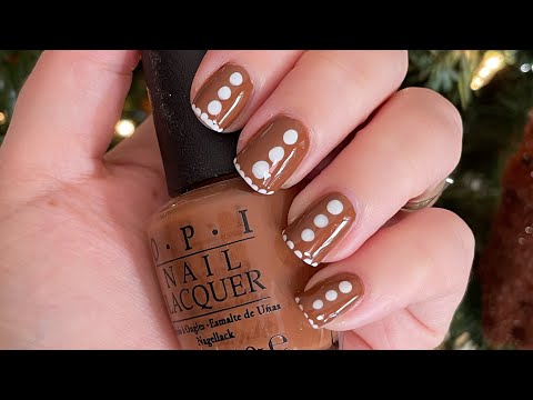 Easy Gingerbread Nails For Beginners