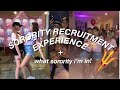 SORORITY RECRUITMENT EXPERIENCE + WHAT IM IN!!