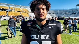 Eastern Michigan Tight End and NFL Draft Prospect Thomas Odukoya after Hula Bowl in Orlando, Florida