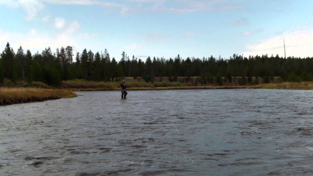 John plays lake run Madison Rainbow Whoo Hoo !!   USA Flyfishing Roadtrip