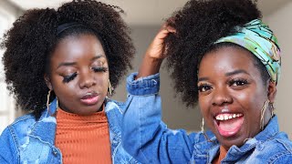 WOW! IT'S MY HAIR! 🔥$88 W/CODE! Human Hair AFRO KINKY Headband Wig ft. WEST KISS HAIR