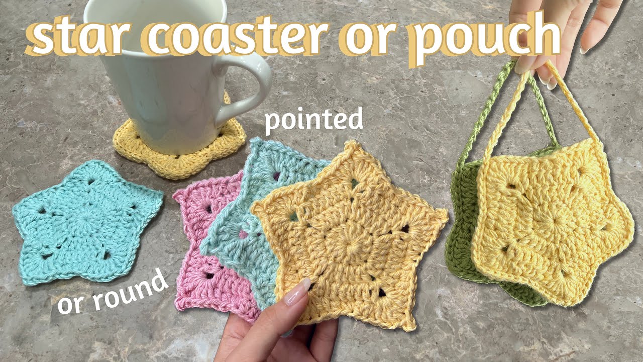 Crochet Star Coaster/Pouch Tutorial YouTube