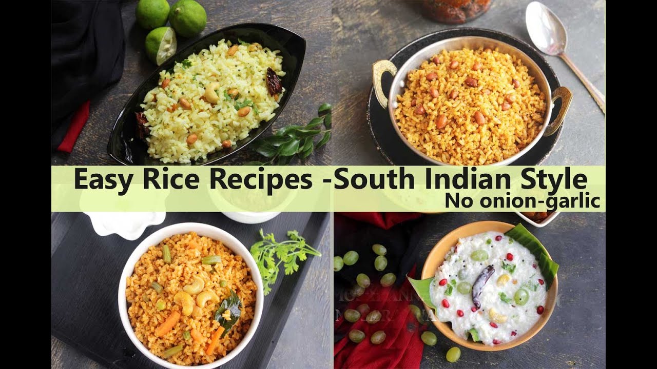 EASY RICE RECIPES | SOUTH INDIAN STYLE RICE | NO ONION-GARLIC - YouTube