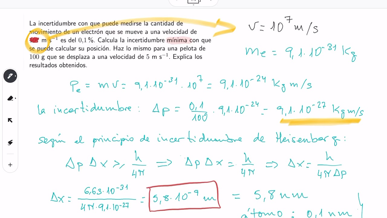 Ejemplo de principio de incertidumbre - YouTube