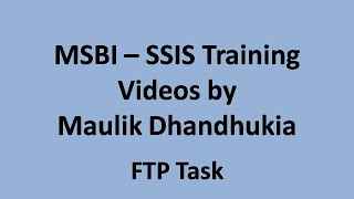 MSBI - SSIS - FTP Task