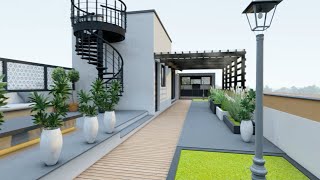 Beautiful terrace garden | Elevation renovation design using ACP | 3d walkthrough