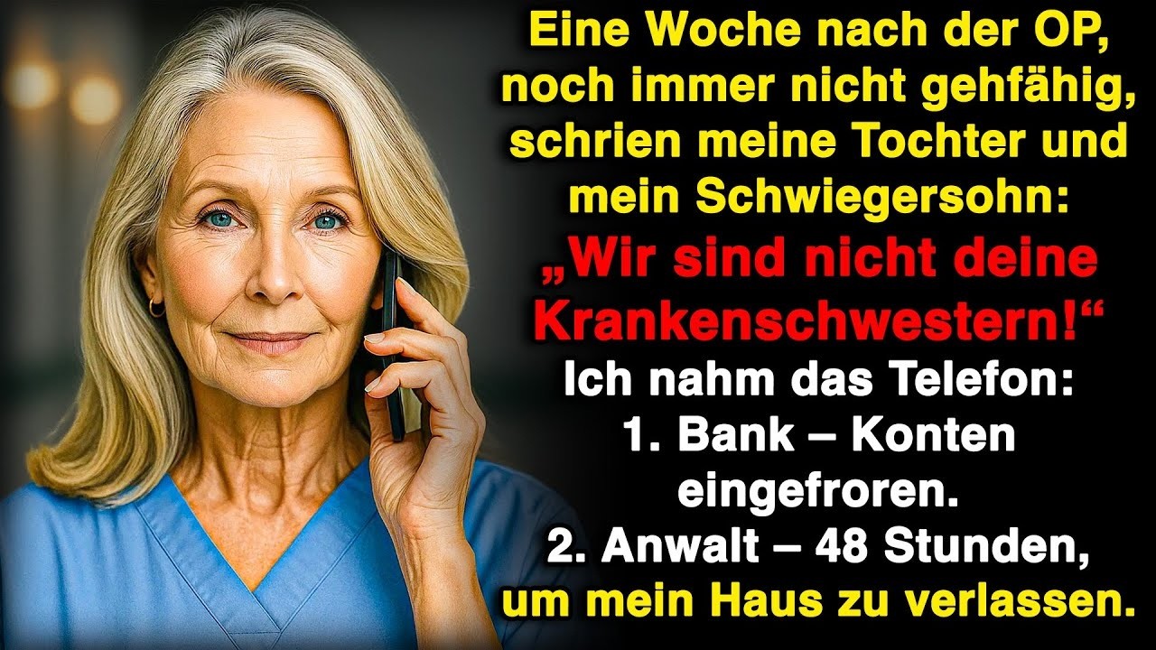 Nach OP konnte ich nicht laufen, Tochter und Schwiegersohn riefen: Wir sind nicht deine Pfleger