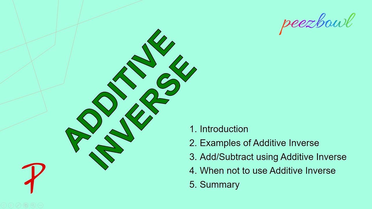 Additive Inverse Of 1
