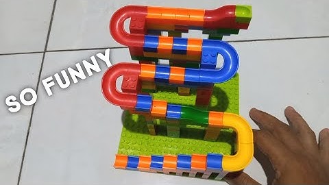 build fun track of marble run asmr with lego building blocks #asmr #satisfying #relaxing #marblerun