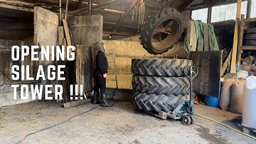 OPENING A SILAGE TOWER !!  How its done !