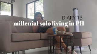 VLOG #13 MILLENIAL SOLO LIVING | Mini Grocery Haul + More Cleaning (Living Alone UPDATE)