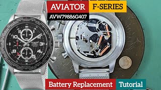 AVIATOR Chronograph Watch Battery Replacement Tutorial AVW97886G407 | SolimBD