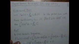 Fourier Series: Parseval's Identity (F15)