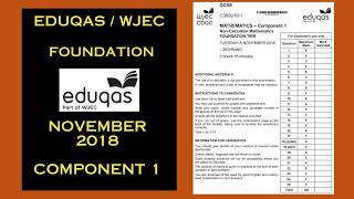 Eduqas / WJEC - GCSE Maths Foundation - November 2018 - Paper 1 - Worked Solutions / Walkthrough