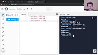 CSCI100: Replit Tutorial  - Signup, Run Code, Starter Code
