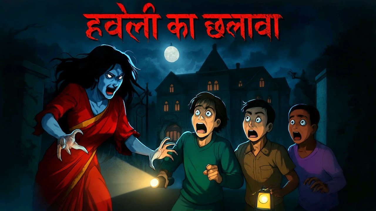 हवेली का छलावा | ghost in Villa | Chudail horror story Hindi animation ...
