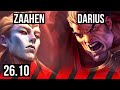 ZAAHEN vs DARIUS (TOP) | Press The Attack | EUW Master | 26.10