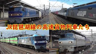 2020.3.5　みぞれの降る琵琶湖線を行く高速貨物列車17本