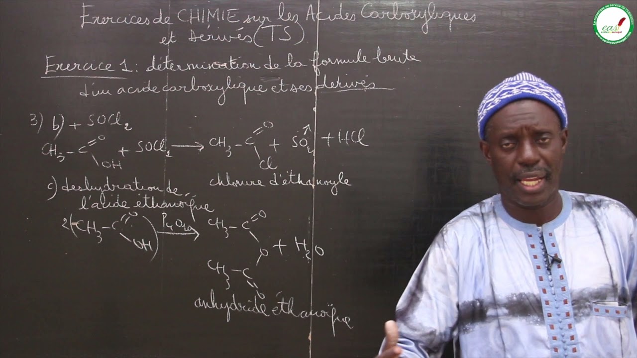 Exercices - Terminale S - PC : Les acides carboxyliques et dérivés / Suite 1 / M. Diop