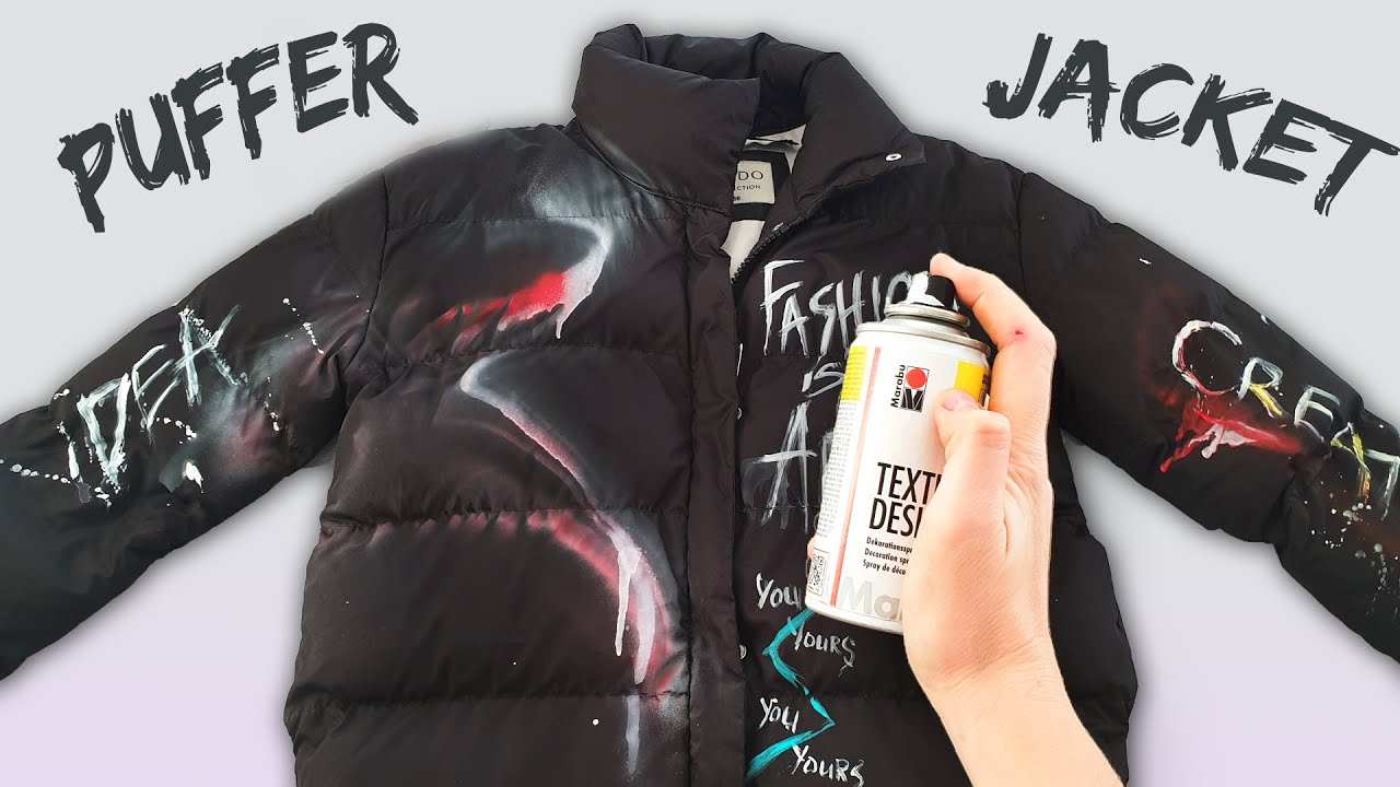 Custom Painting Puffer Jacket (using Spray Textile Paint)