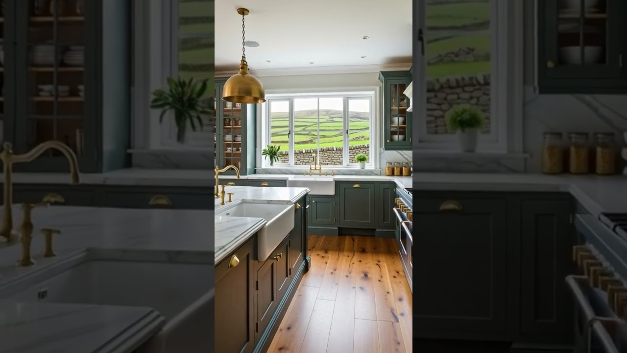 Luxury Green Kitchen with a Stunning Country View 🤩