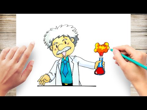 Scientist Drawing Tutorial - How to draw Scientist step by step
