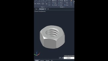 AutoCAD 3D Hex Nut Modeling #autocadshorts