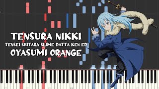 Tensura Nikki: Tensei shitara Slime Datta Ken Ed - Oyasumi Orange (Piano Tutorial & Sheet Music)