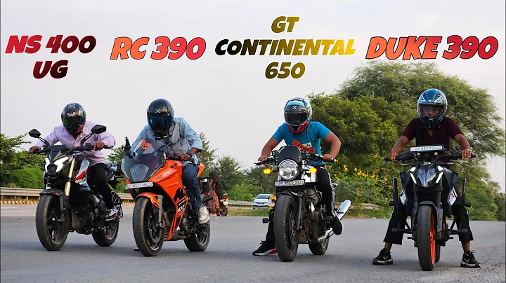 BAJAJ PULSAR NS400Z 2025 VS KTM RC390 VS GT CONTINENTAL 650 VS KTM DUKE 390 || DRAG RACE