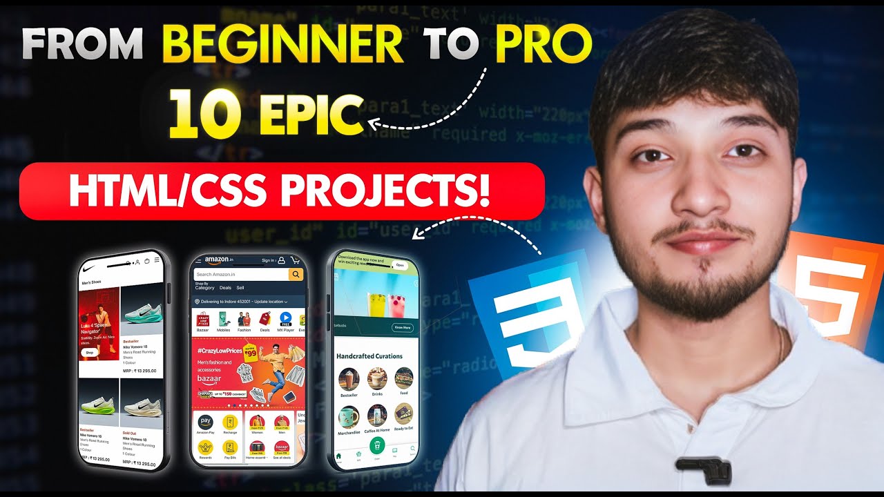 10 Website Design Practice Projects to Master HTML & CSS 🔥 - YouTube