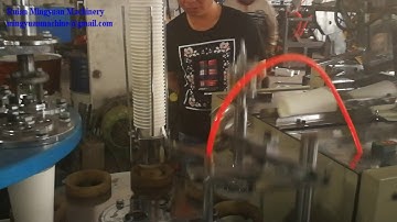 Ultrasonic heater paper cup machine testing for Russia Client with Robort Arm