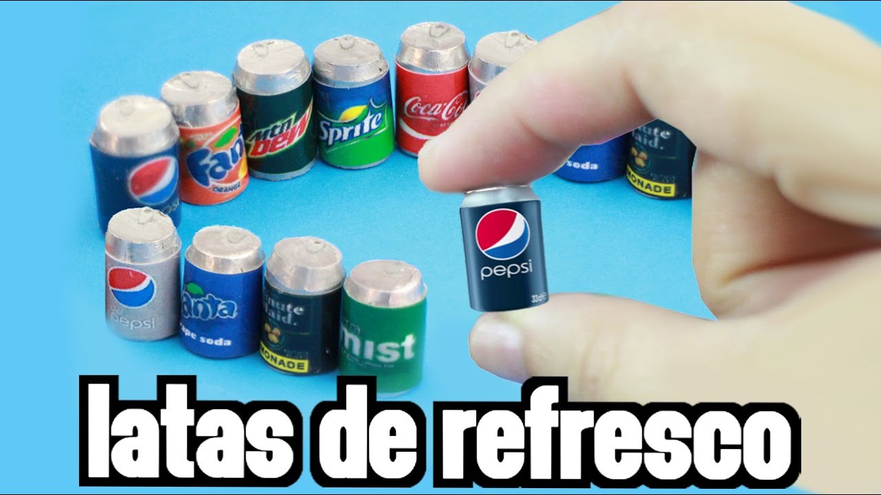 🍻 DIY - Latas de Cola - Soda - Refrescos - Gaseosas  Realistas En Miniatura - manualidadesconninos