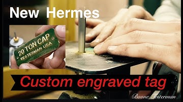 Making an engraved tag at home with a New Hermes pantograph engraver. Awesome tool.