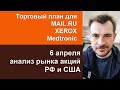 Анализ акций MAIL.RU, XEROX, Medtronic/ Ежедневный утренний эфир