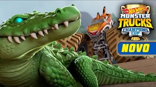 MONSTER TRUCKS VS O FEROZ CROCODILO! 😱🐊 | Copa dos Campeões Hot Wheels Em Português